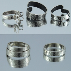 Silver Rings - example from course at Studio Budgie Galore