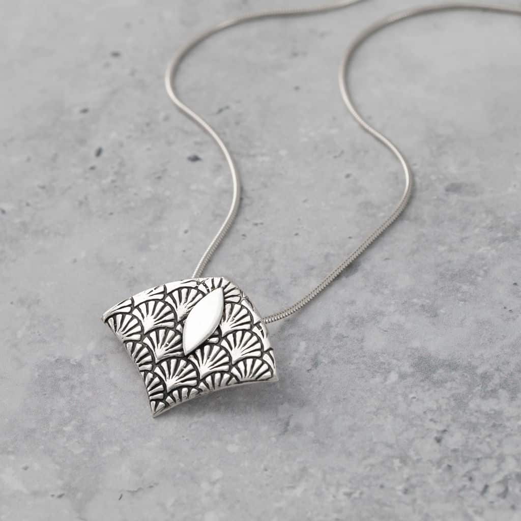 Silver art clay pendant art deco style