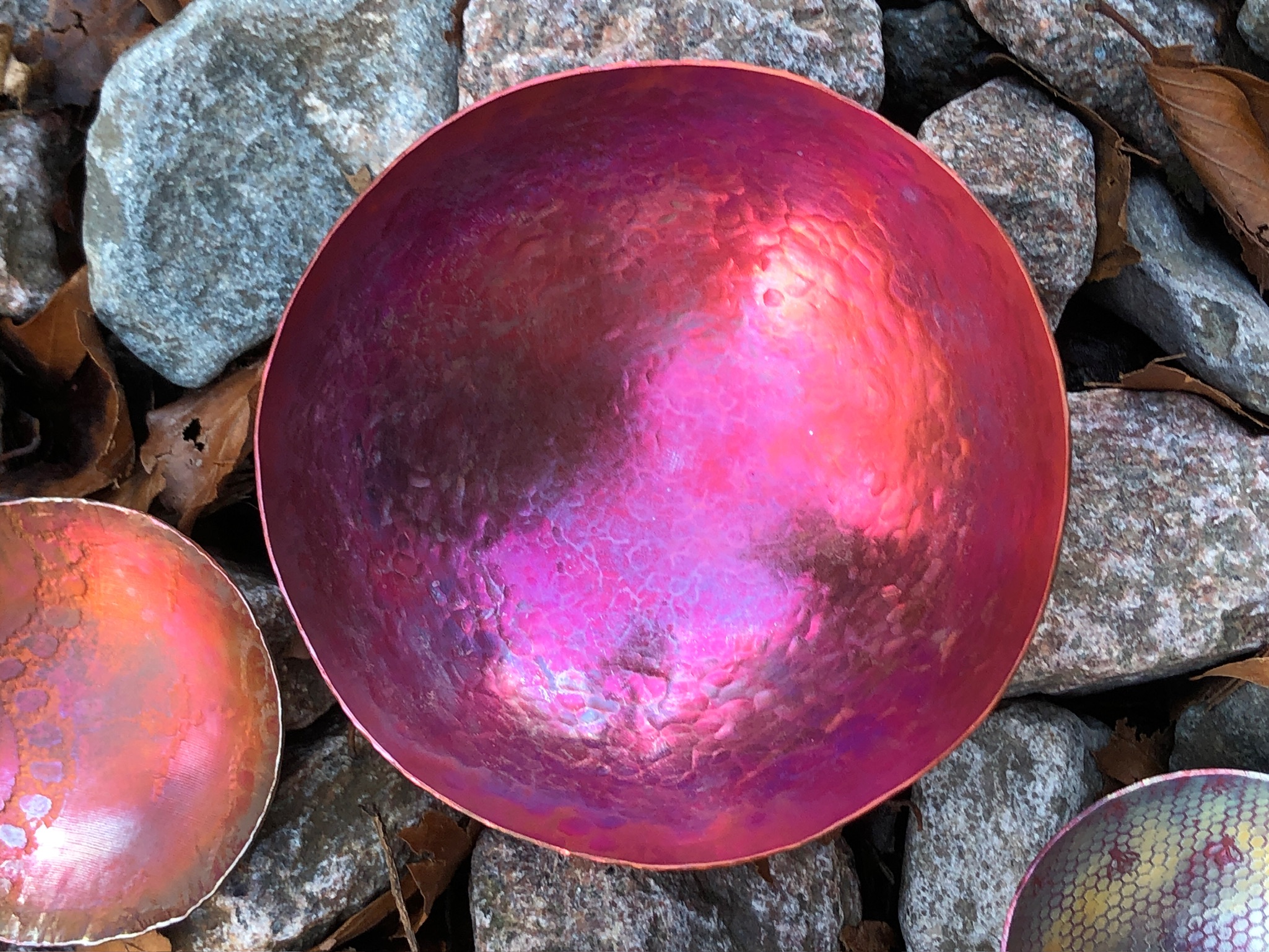 Colourful copper bowls