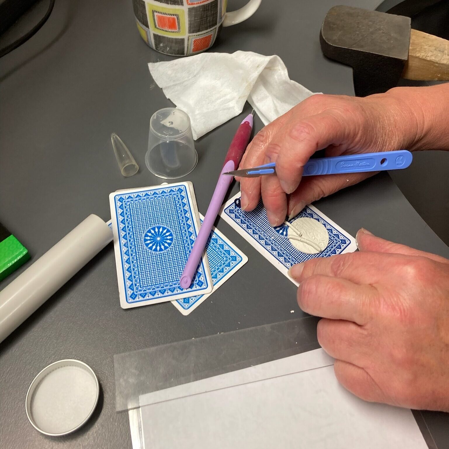 Silver clay work in progress