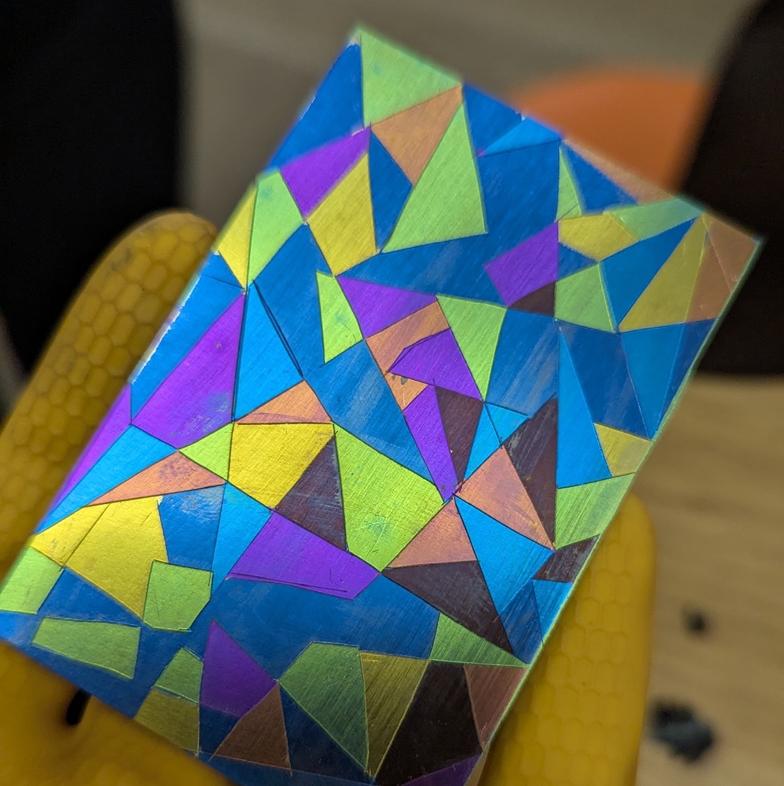 Anodised Niobium geometric pattern