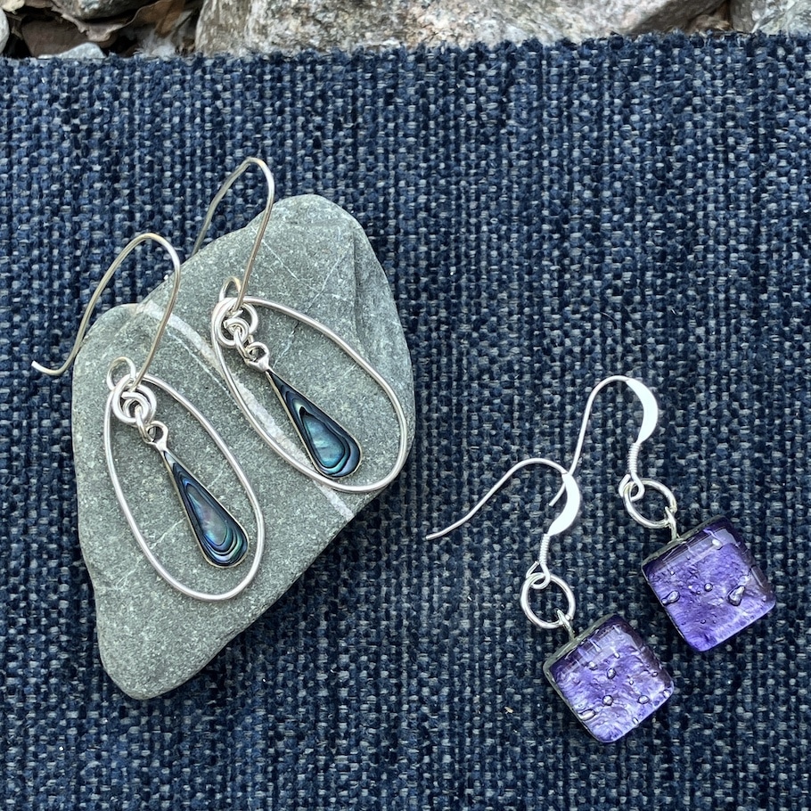 Remodelled silver earrings made from broken jewellery